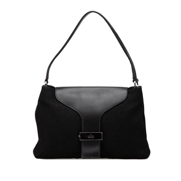 Pre-owned Gucci Canvas Shoulder Bag Black