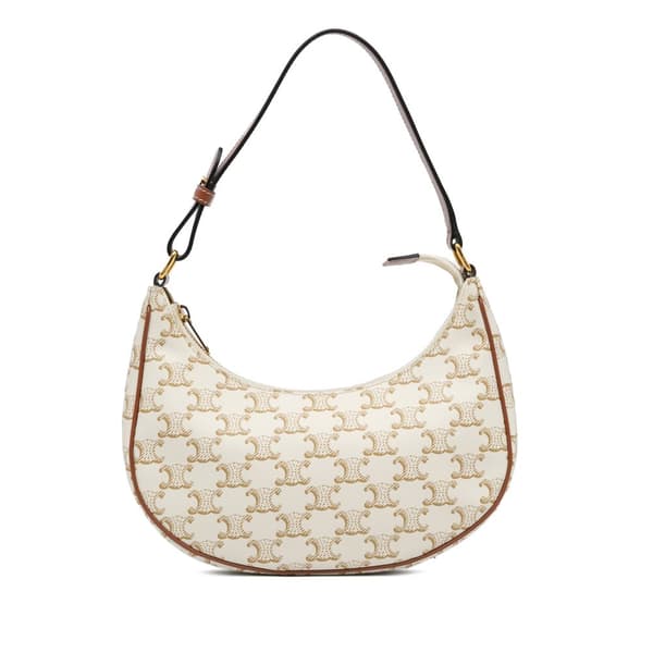 Pre-owned Celine Triomphe Coated Canvas Ava Shoulder Bag Brown