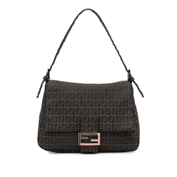 Pre-owned Fendi Zucchino Canvas Mamma Forever Brown