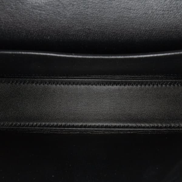 Pre-owned Celine Shiny Calfskin Claude Chain Shoulder Bag Black