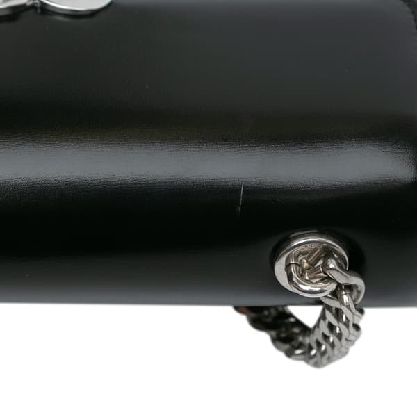 Pre-owned Celine Shiny Calfskin Claude Chain Shoulder Bag Black