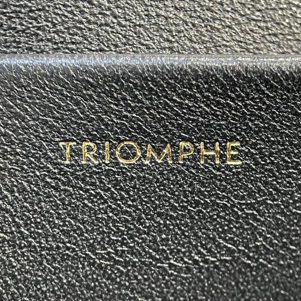 Pre-owned Celine Shiny Calfskin Triomphe Claude Shoulder Bag Black