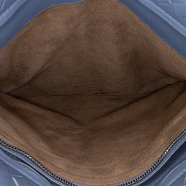Pre-owned Bottega Veneta Leather Intrecciato Shoulder Bag Blue