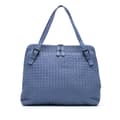 Pikkukuva 1 / 10: Pre-owned Bottega Veneta Leather Intrecciato Shoulder Bag Blue