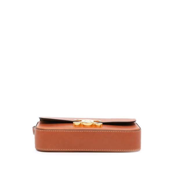 Pre-owned Celine Leather Triomphe Claude Shoulder Bag Brown