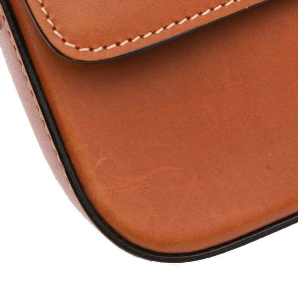 Pre-owned Celine Leather Triomphe Claude Shoulder Bag Brown