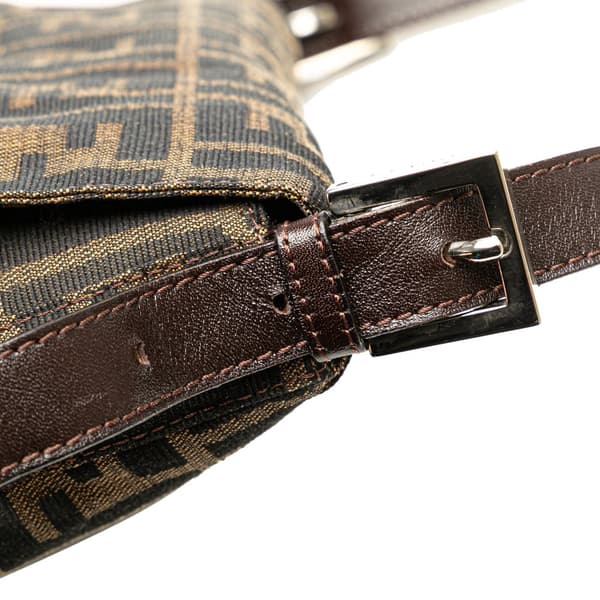 Pre-owned Fendi Zucca Canvas Shoulder Bag Brown