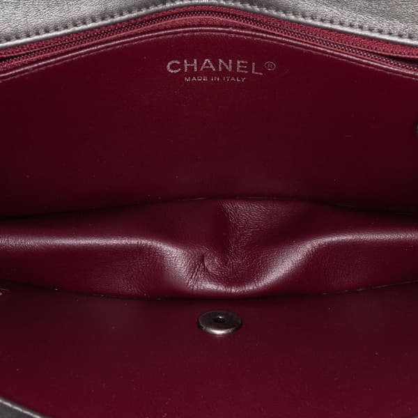 Pre-owned Chanel Medium Embossed Calfskin Propeller Flap Gray