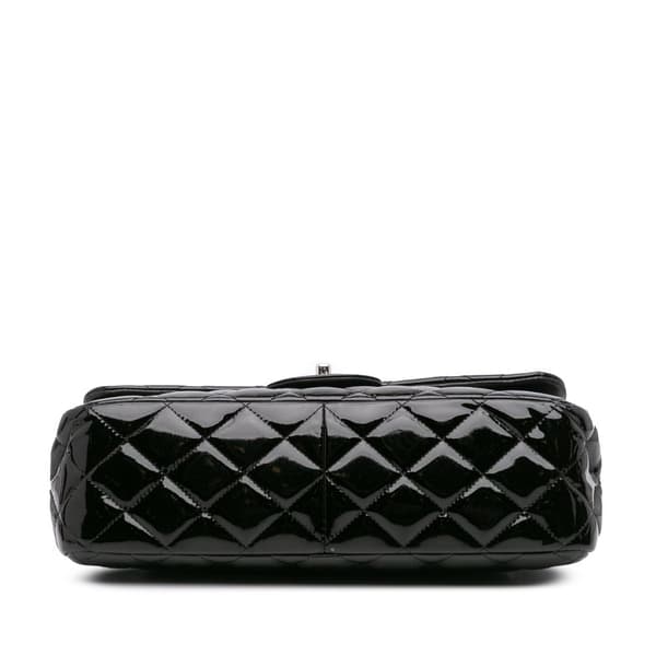 Pre-owned Chanel Jumbo Classic Patent Double Flap Black