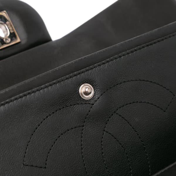 Pre-owned Chanel Jumbo Classic Patent Double Flap Black