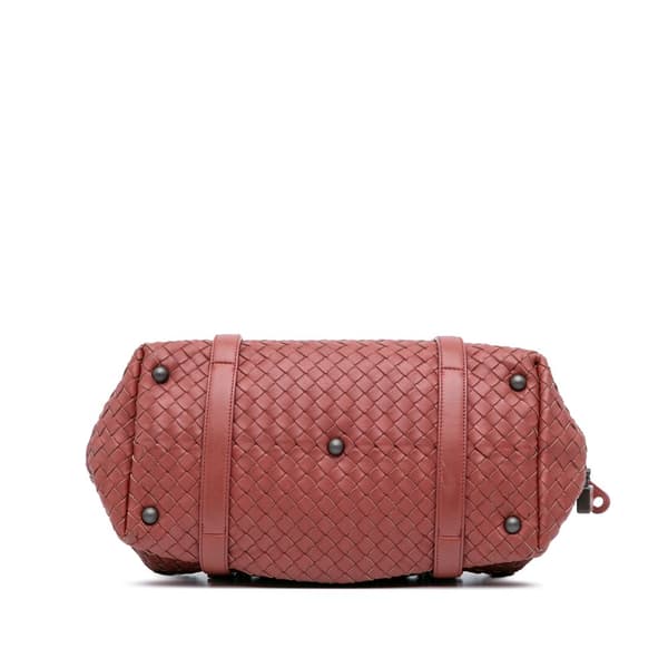 Pre-owned Bottega Veneta Nappa Intrecciato Montaigne Shoulder Bag Red