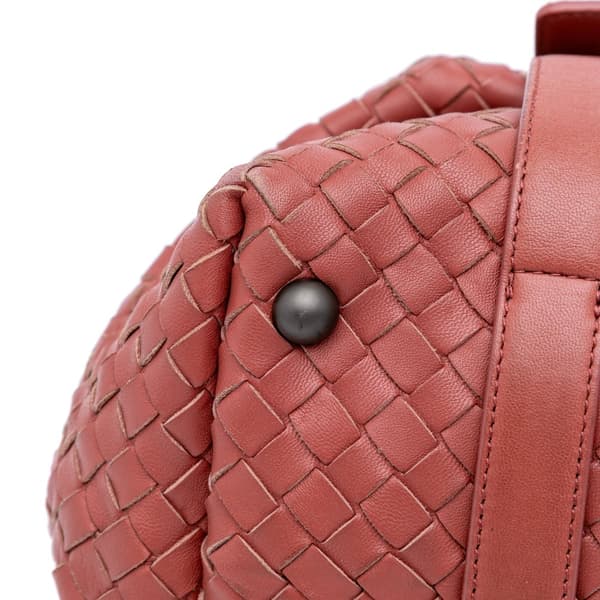 Pre-owned Bottega Veneta Nappa Intrecciato Montaigne Shoulder Bag Red