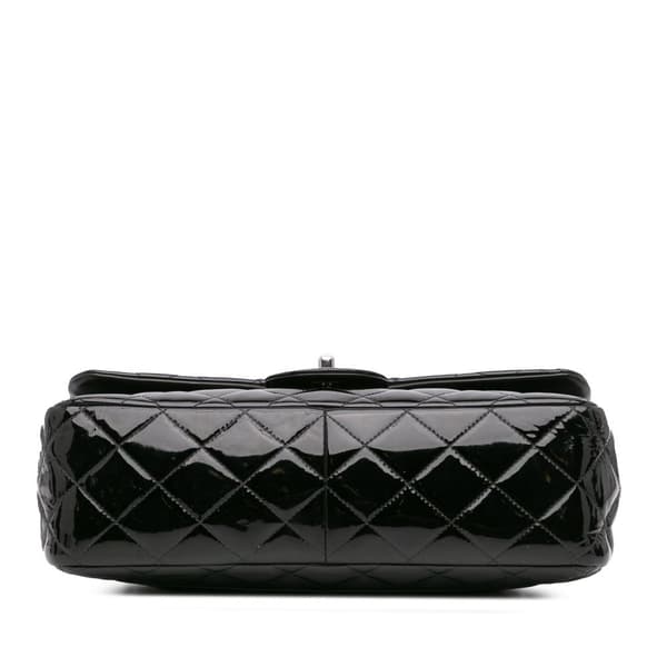 Pre-owned Chanel Jumbo Classic Patent Double Flap Black
