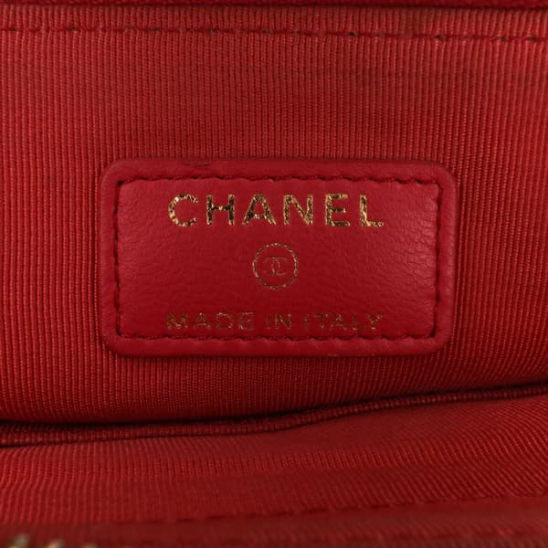 Pre-owned Chanel Quilted Lambskin Double Case with Chain Pink