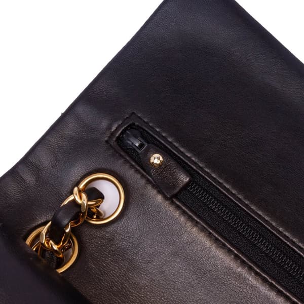 Pre-owned Chanel Small Classic Lambskin Double Flap Black