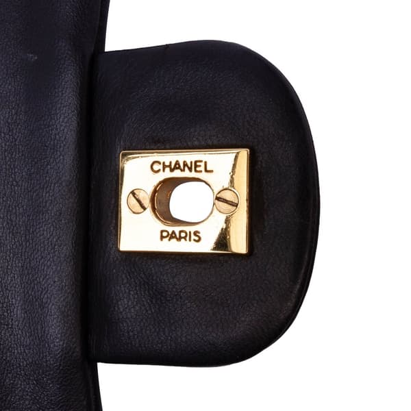 Pre-owned Chanel Small Classic Lambskin Double Flap Black