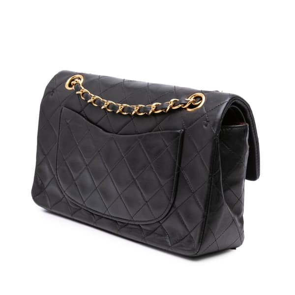 Pre-owned Chanel Small Classic Lambskin Double Flap Black