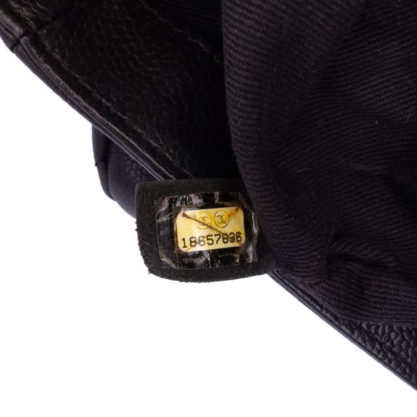 Pre-owned Chanel Large Quilted Caviar Now and Forever Flap Black