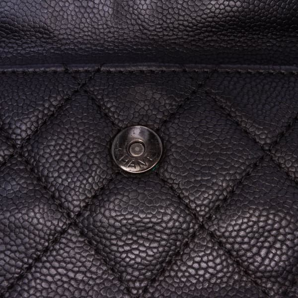Pre-owned Chanel Large Quilted Caviar Now and Forever Flap Black