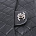 Miniatyrbild 9 av 10: Pre-owned Chanel Large Quilted Caviar Now and Forever Flap Black