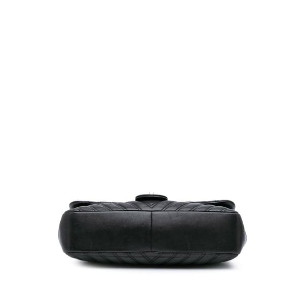 Pre-owned Chanel Jumbo Classic Chevron Lambskin Double Stitch Single Flap Black