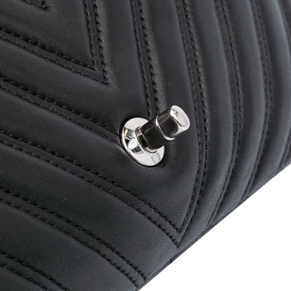 Pre-owned Chanel Jumbo Classic Chevron Lambskin Double Stitch Single Flap Black