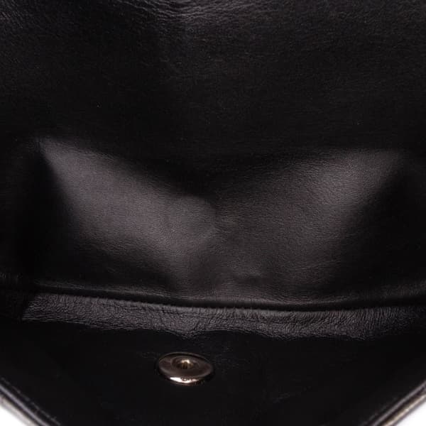 Pre-owned Chanel Medium Classic Striped Patent Double Flap Black