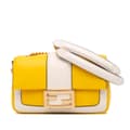 Miniatyrbild 1 av 10: Pre-owned Fendi Mini Bicolor Nappa Apolo Chain Baguette Shoulder Bag Yellow