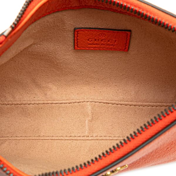Pre-owned Gucci Mini Leather Aphrodite Shoulder Bag Orange