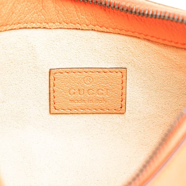 Pre-owned Gucci Mini Leather Aphrodite Shoulder Bag Orange