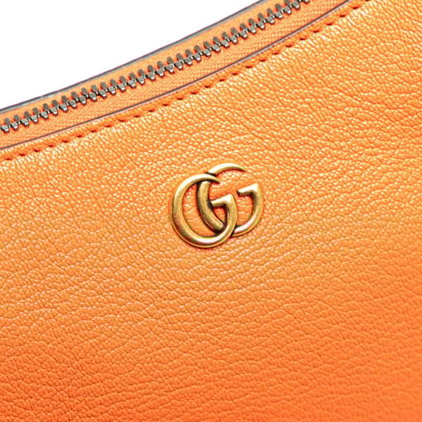 Pre-owned Gucci Mini Leather Aphrodite Shoulder Bag Orange