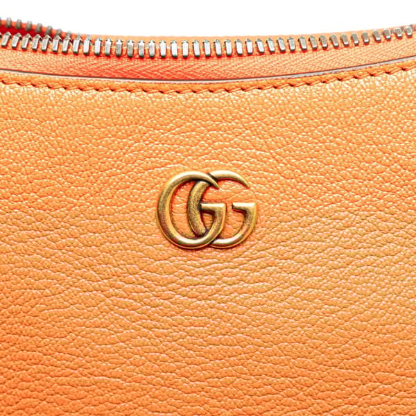 Pre-owned Gucci Mini Leather Aphrodite Shoulder Bag Orange