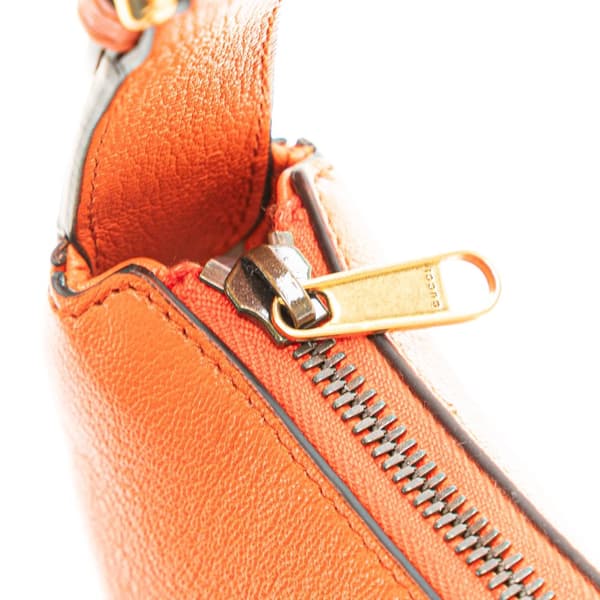 Pre-owned Gucci Mini Leather Aphrodite Shoulder Bag Orange