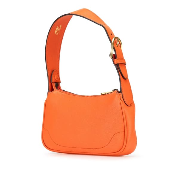 Pre-owned Gucci Mini Leather Aphrodite Shoulder Bag Orange