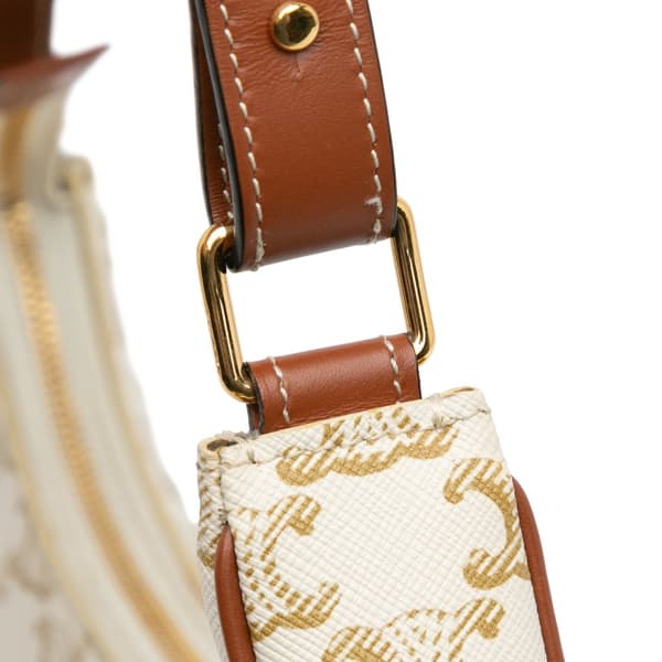 Pre-owned Celine Triomphe Coated Canvas Ava Shoulder Bag Brown