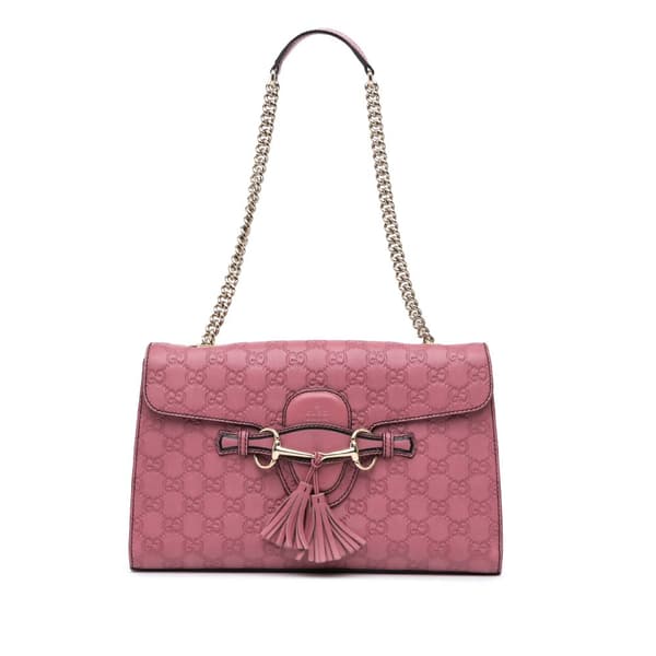 Pre-owned Gucci Medium Guccissima Emily Shoulder Bag Pink