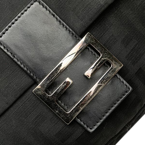 Pre-owned Fendi Zucca Canvas Mamma Forever Black