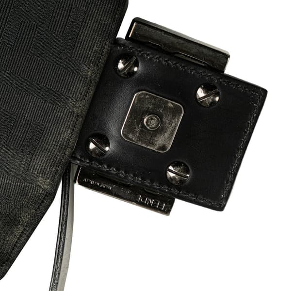 Pre-owned Fendi Zucca Canvas Mamma Forever Black