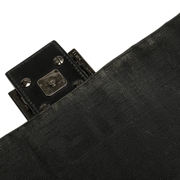 Pre-owned Fendi Zucca Canvas Mamma Forever Black