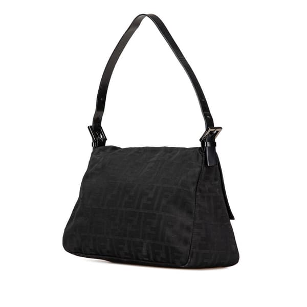 Pre-owned Fendi Zucca Canvas Mamma Forever Black
