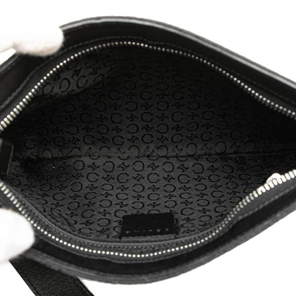 Pre-owned Celine C Macadam Canvas Shoulder Bag Black