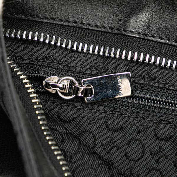 Pre-owned Celine C Macadam Canvas Shoulder Bag Black