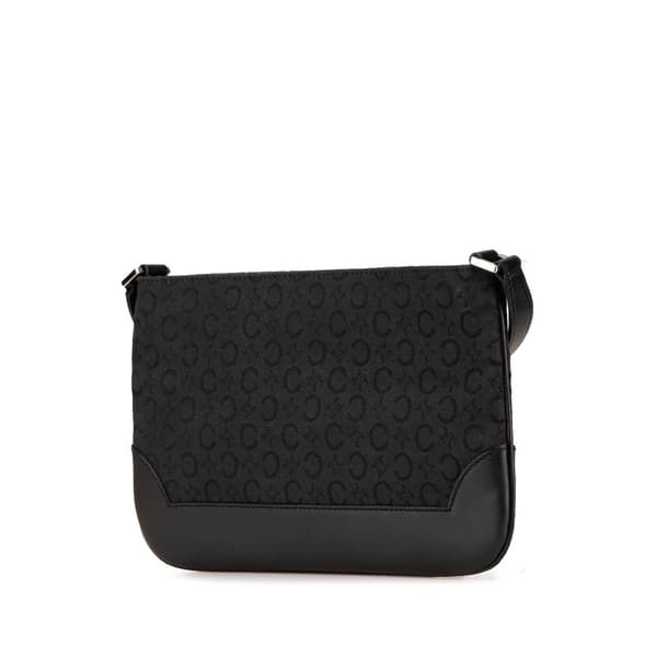 Pre-owned Celine C Macadam Canvas Shoulder Bag Black