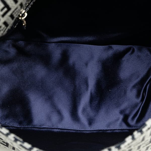 Pre-owned Fendi Zucchino Canvas Mamma Forever Gray