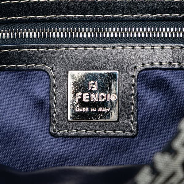 Pre-owned Fendi Zucchino Canvas Mamma Forever Gray