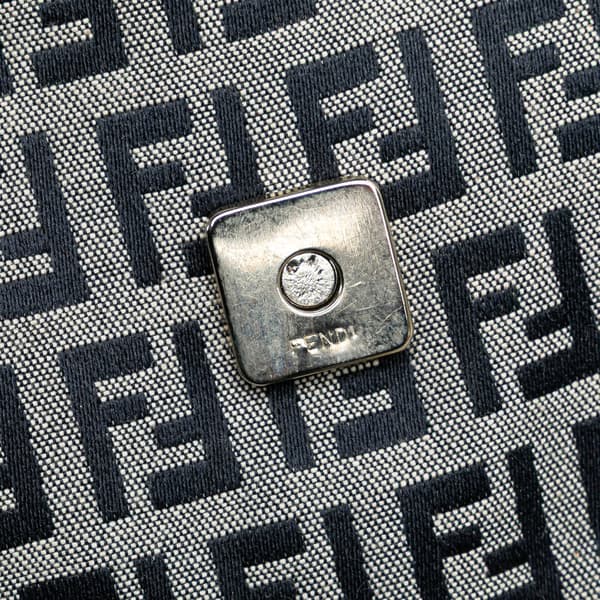 Pre-owned Fendi Zucchino Canvas Mamma Forever Gray