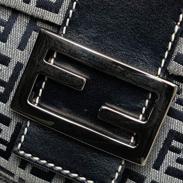 Pre-owned Fendi Zucchino Canvas Mamma Forever Gray