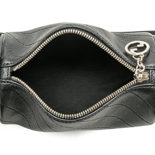 Pre-owned Gucci Mini Leather Blondie Shoulder Bag Black