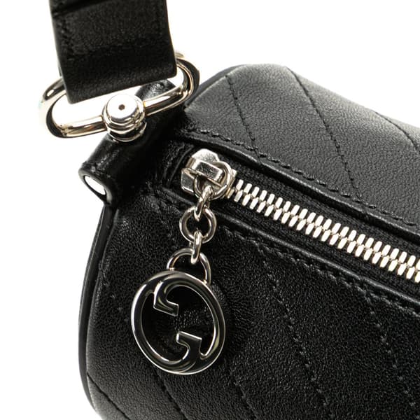 Pre-owned Gucci Mini Leather Blondie Shoulder Bag Black