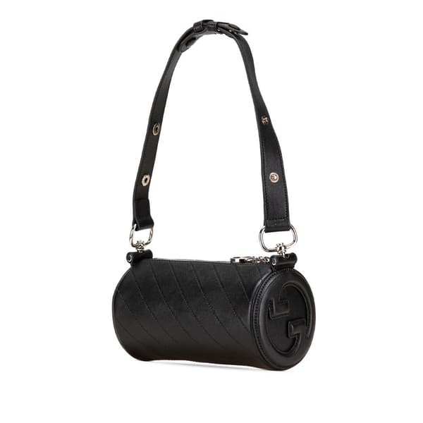 Pre-owned Gucci Mini Leather Blondie Shoulder Bag Black